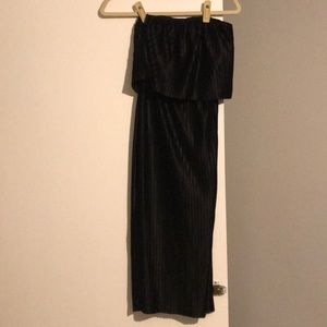 Black strapless dress